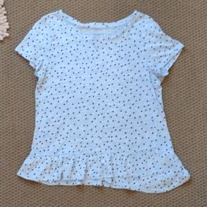 Talbots Petite Ruffle Short Sleeve Shirt